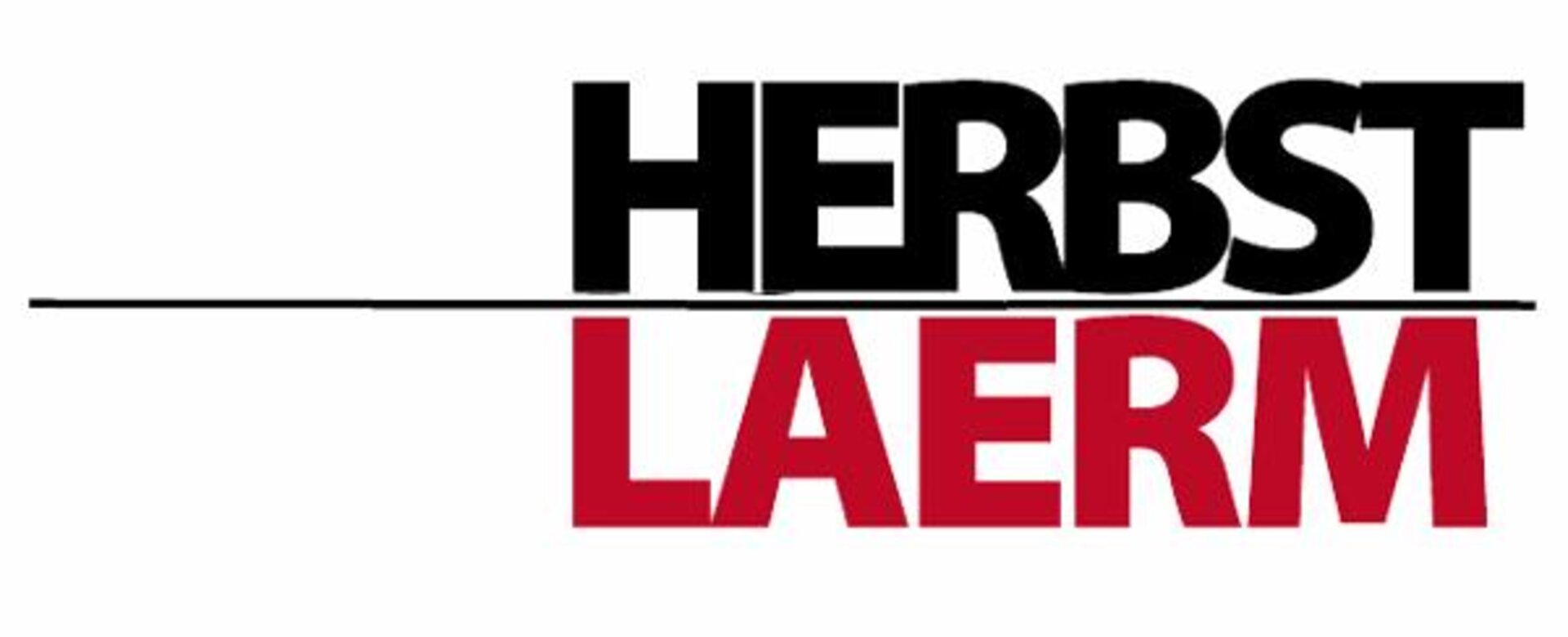 Schwarz-rotes Logo mit Schriftzug „Herbstlärm“, das Wort „Herbst“ über einer Linie, „Lärm“ darunter | © Kultur:Plattform